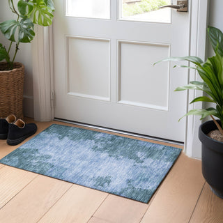 Piper Looms Chantille Abstract ACN1913 Denim Machine Washable Area Rug Scatter Lifestyle Image Feature