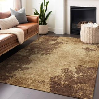 Piper Looms Chantille Abstract ACN1913 Mocha Machine Washable Area Rug Lifestyle Image Feature