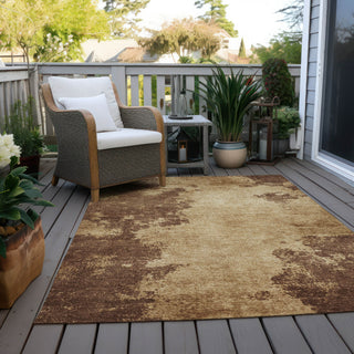Piper Looms Chantille Abstract ACN1913 Mocha Machine Washable Area Rug Outdoor Lifestyle Image Feature