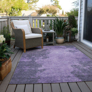 Piper Looms Chantille Abstract ACN1913 Purple Machine Washable Area Rug Outdoor Lifestyle Image Feature