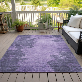 Piper Looms Chantille Abstract ACN1913 Purple Machine Washable Area Rug Outdoor Lifestyle Image Feature