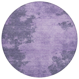 Piper Looms Chantille Abstract ACN1913 Purple Machine Washable Area Rug Round Main Image