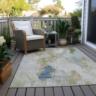 Piper Looms Chantille Abstract ACN1914 Beige Machine Washable Area Rug Outdoor Lifestyle Image Feature