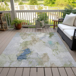 Piper Looms Chantille Abstract ACN1914 Beige Machine Washable Area Rug Outdoor Lifestyle Image Feature