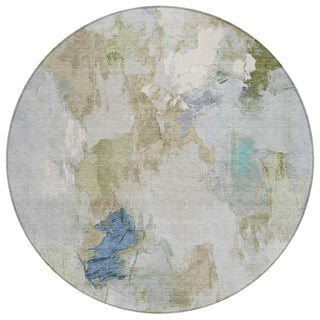 Piper Looms Chantille Abstract ACN1914 Beige Machine Washable Area Rug Round Main Image