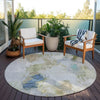 Piper Looms Chantille Abstract ACN1914 Beige Machine Washable Area Rug Round Outdoor Lifestyle Image Feature