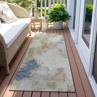 Piper Looms Chantille Abstract ACN1914 Beige Machine Washable Area Rug Runner Outdoor Lifestyle Image Feature