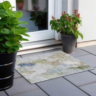 Piper Looms Chantille Abstract ACN1914 Beige Machine Washable Area Rug Scatter Outdoor Lifestyle Image Feature