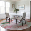 Piper Looms Chantille Abstract ACN1914 Blush Machine Washable Area Rug Round Lifestyle Image Feature