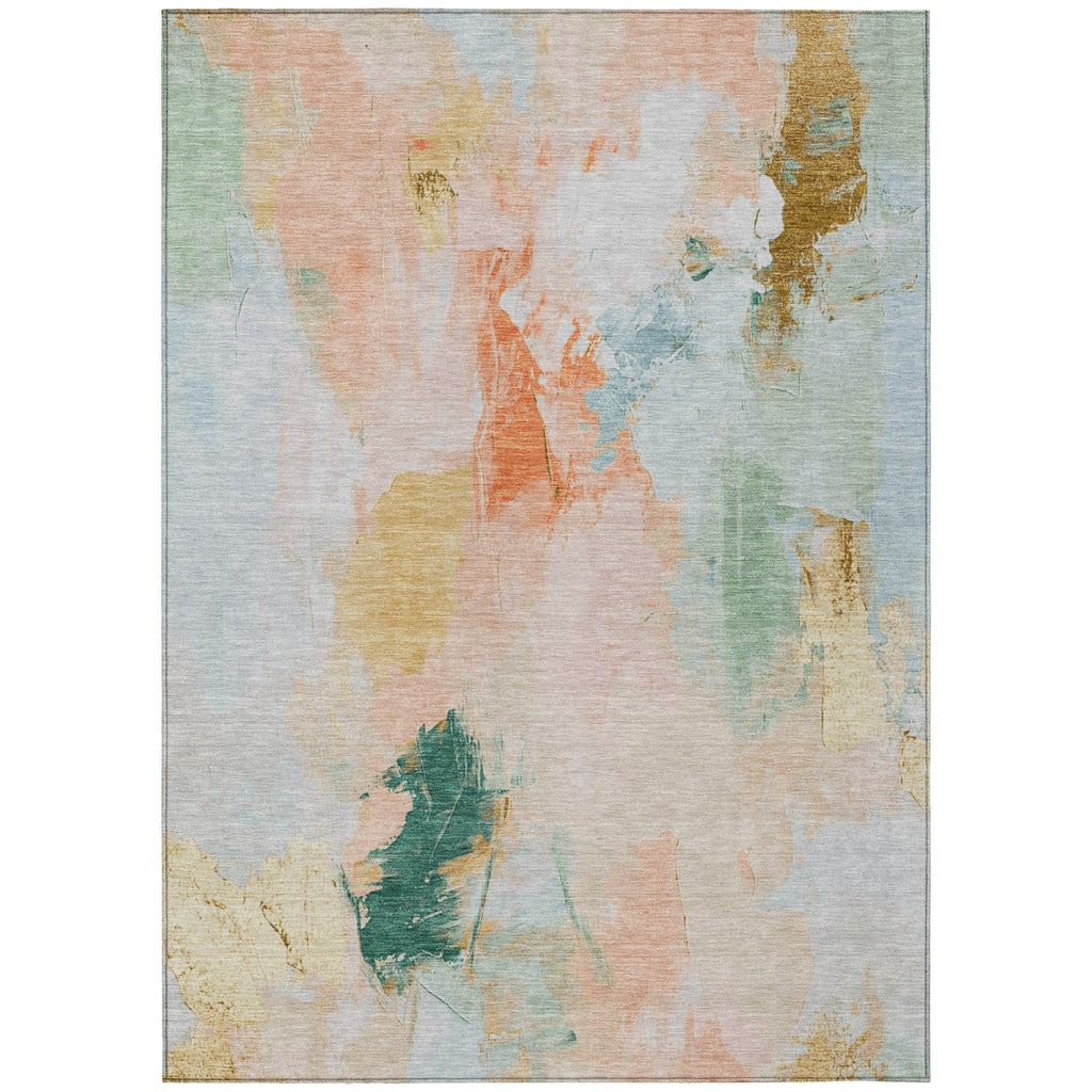 Piper Looms Chantille Abstract ACN1914 Peach Machine Washable Area Rug main image