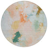 Piper Looms Chantille Abstract ACN1914 Peach Machine Washable Area Rug Round Main Image