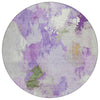 Piper Looms Chantille Abstract ACN1914 Purple Machine Washable Area Rug Round Main Image