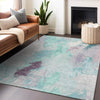 Piper Looms Chantille Abstract ACN1914 Teal Machine Washable Area Rug Lifestyle Image Feature