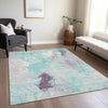 Piper Looms Chantille Abstract ACN1914 Teal Machine Washable Area Rug Lifestyle Image Feature