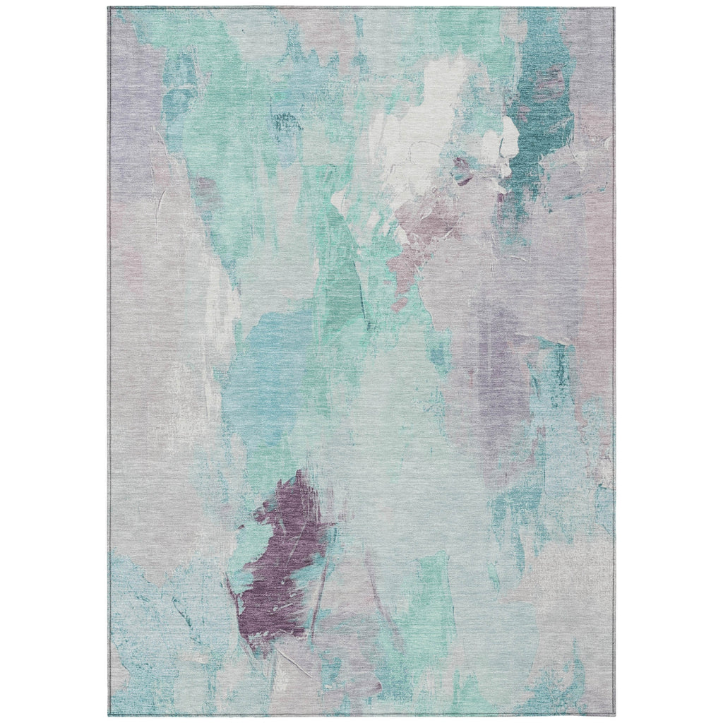 Piper Looms Chantille Abstract ACN1914 Teal Machine Washable Area Rug main image