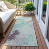 Piper Looms Chantille Abstract ACN1914 Teal Machine Washable Area Rug Runner Outdoor Lifestyle Image Feature
