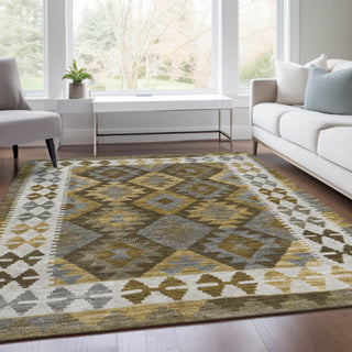 Piper Looms Chantille Tribal ACN1915 Brown Machine Washable Area Rug Lifestyle Image Feature