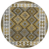 Piper Looms Chantille Tribal ACN1915 Brown Machine Washable Area Rug Round Main Image