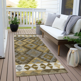 Piper Looms Chantille Tribal ACN1915 Brown Machine Washable Area Rug Runner Outdoor Lifestyle Image Feature