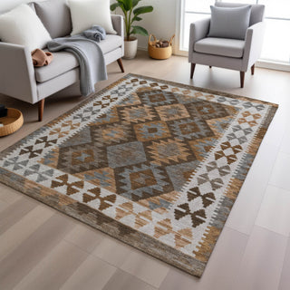 Piper Looms Chantille Tribal ACN1915 Copper Machine Washable Area Rug Lifestyle Image Feature