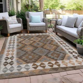Piper Looms Chantille Tribal ACN1915 Copper Machine Washable Area Rug Outdoor Lifestyle Image Feature