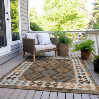 Piper Looms Chantille Tribal ACN1915 Copper Machine Washable Area Rug Outdoor Lifestyle Image Feature