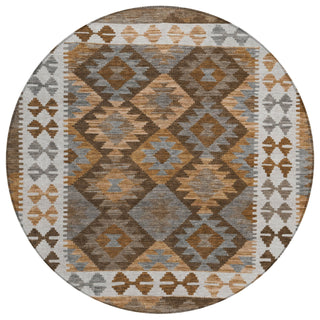 Piper Looms Chantille Tribal ACN1915 Copper Machine Washable Area Rug Round Main Image