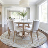 Piper Looms Chantille Tribal ACN1915 Khaki Machine Washable Area Rug Round Lifestyle Image Feature