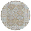 Piper Looms Chantille Tribal ACN1915 Khaki Machine Washable Area Rug Round Main Image