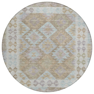 Piper Looms Chantille Tribal ACN1915 Khaki Machine Washable Area Rug Round Main Image