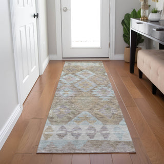 Piper Looms Chantille Tribal ACN1915 Khaki Machine Washable Area Rug Runner Lifestyle Image Feature