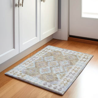 Piper Looms Chantille Tribal ACN1915 Khaki Machine Washable Area Rug Scatter Lifestyle Image Feature