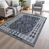 Piper Looms Chantille Tribal ACN1915 Navy Machine Washable Area Rug Lifestyle Image Feature