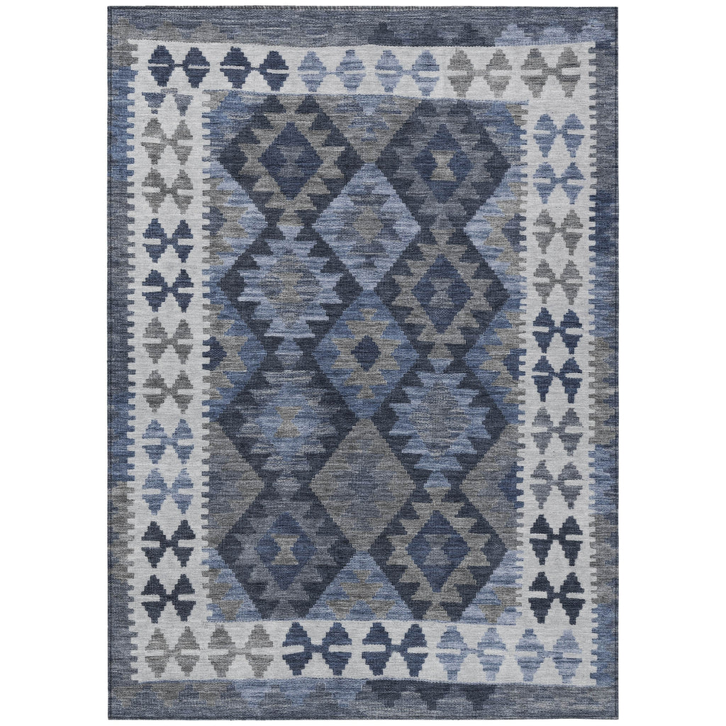 Piper Looms Chantille Tribal ACN1915 Navy Machine Washable Area Rug main image