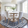 Piper Looms Chantille Tribal ACN1915 Navy Machine Washable Area Rug Round Lifestyle Image Feature