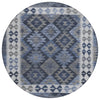Piper Looms Chantille Tribal ACN1915 Navy Machine Washable Area Rug Round Main Image