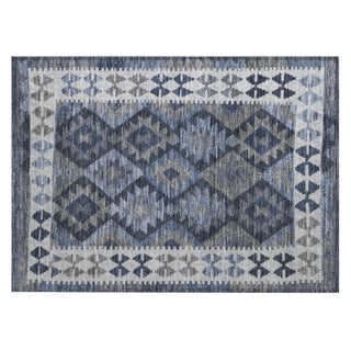 Piper Looms Chantille Tribal ACN1915 Navy Machine Washable Area Rug Scatter Main Image