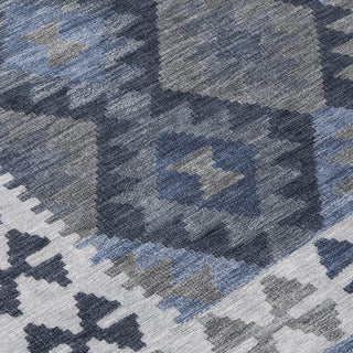 Piper Looms Chantille Tribal ACN1915 Navy Machine Washable Area Rug Swatch Image