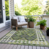 Piper Looms Chantille Tribal ACN1915 Olive Machine Washable Area Rug Outdoor Lifestyle Image Feature
