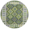 Piper Looms Chantille Tribal ACN1915 Olive Machine Washable Area Rug Round Main Image