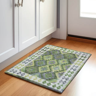 Piper Looms Chantille Tribal ACN1915 Olive Machine Washable Area Rug Scatter Lifestyle Image Feature
