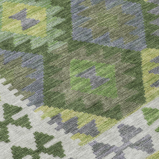 Piper Looms Chantille Tribal ACN1915 Olive Machine Washable Area Rug Swatch Image