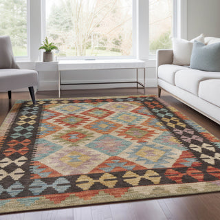 Piper Looms Chantille Tribal ACN1915 Paprika Machine Washable Area Rug Lifestyle Image Feature