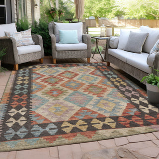 Piper Looms Chantille Tribal ACN1915 Paprika Machine Washable Area Rug Outdoor Lifestyle Image Feature