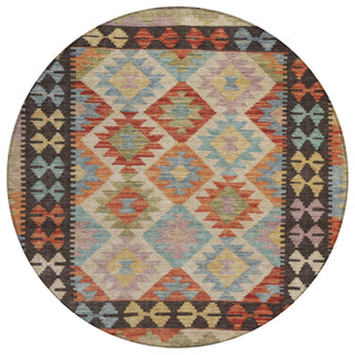 Piper Looms Chantille Tribal ACN1915 Paprika Machine Washable Area Rug Round Main Image