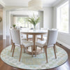 Piper Looms Chantille Tribal ACN1915 Sage Machine Washable Area Rug Round Lifestyle Image Feature