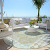 Piper Looms Chantille Tribal ACN1915 Sage Machine Washable Area Rug Round Outdoor Lifestyle Image Feature