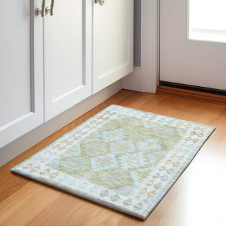 Piper Looms Chantille Tribal ACN1915 Sage Machine Washable Area Rug Scatter Lifestyle Image Feature