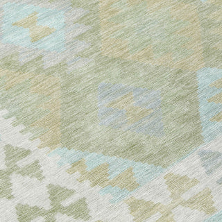 Piper Looms Chantille Tribal ACN1915 Sage Machine Washable Area Rug Swatch Image