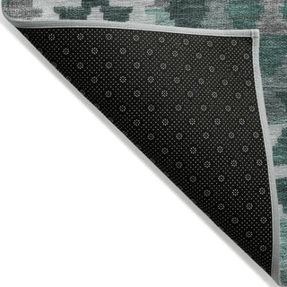 Piper Looms Chantille Tribal ACN1915 Seafoam Machine Washable Area Rug Backing Image